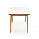 Стол обеденный HALMAR BARRET белый матовый/дуб лефкас 90-190/80